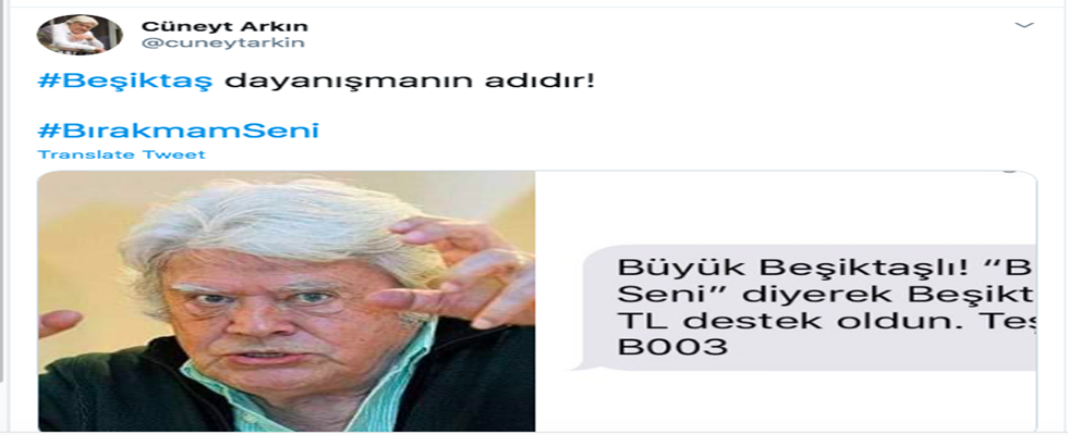 Sanat, spor ve siyaset dünyası ‘Bırakmam Beşiktaşım Seni’ dedi